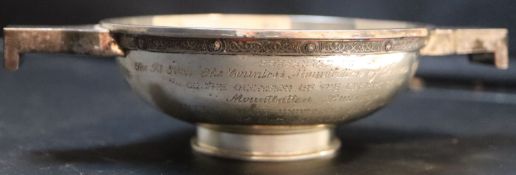 A modern Scottish silver quaich, R.L. Christie, Edinburgh, 1992 with presentation inscription to