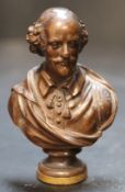 F. Barbedienne. A 19th century French bronze miniature bust of Shakespeare, height 7cmCONDITION: