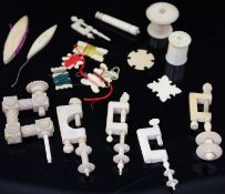 A collection of assorted early 19th century and later ivory sewing accessoriesCONDITION: - fancy