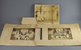 A set of three photographs of the Cambridge University Cricket 11 v Australians 1886, photographed