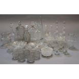 A group of assorted early 19th century and later glassware, including a pair of early Victorian