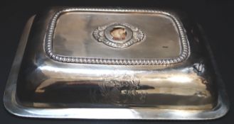 A George III silver entree dish cover, London, 1811, maker's mark rubbed, 27.9cm, 26oz.CONDITION: