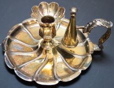 A Victorian silver gilt miniature chamberstick, by Charles & George Fox, London, 1849, height 6.5cm,