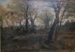 George Heming Mason (1818-1872)oil on boardWoodland in autumnremnant of artist label verso25.5 x