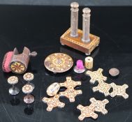 A collection of assorted Victorian Tunbridge ware sewing accessoriesCONDITION: - miniature
