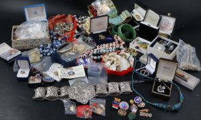 A quantity of assorted costume jewellery and other items including white metal and paua shell