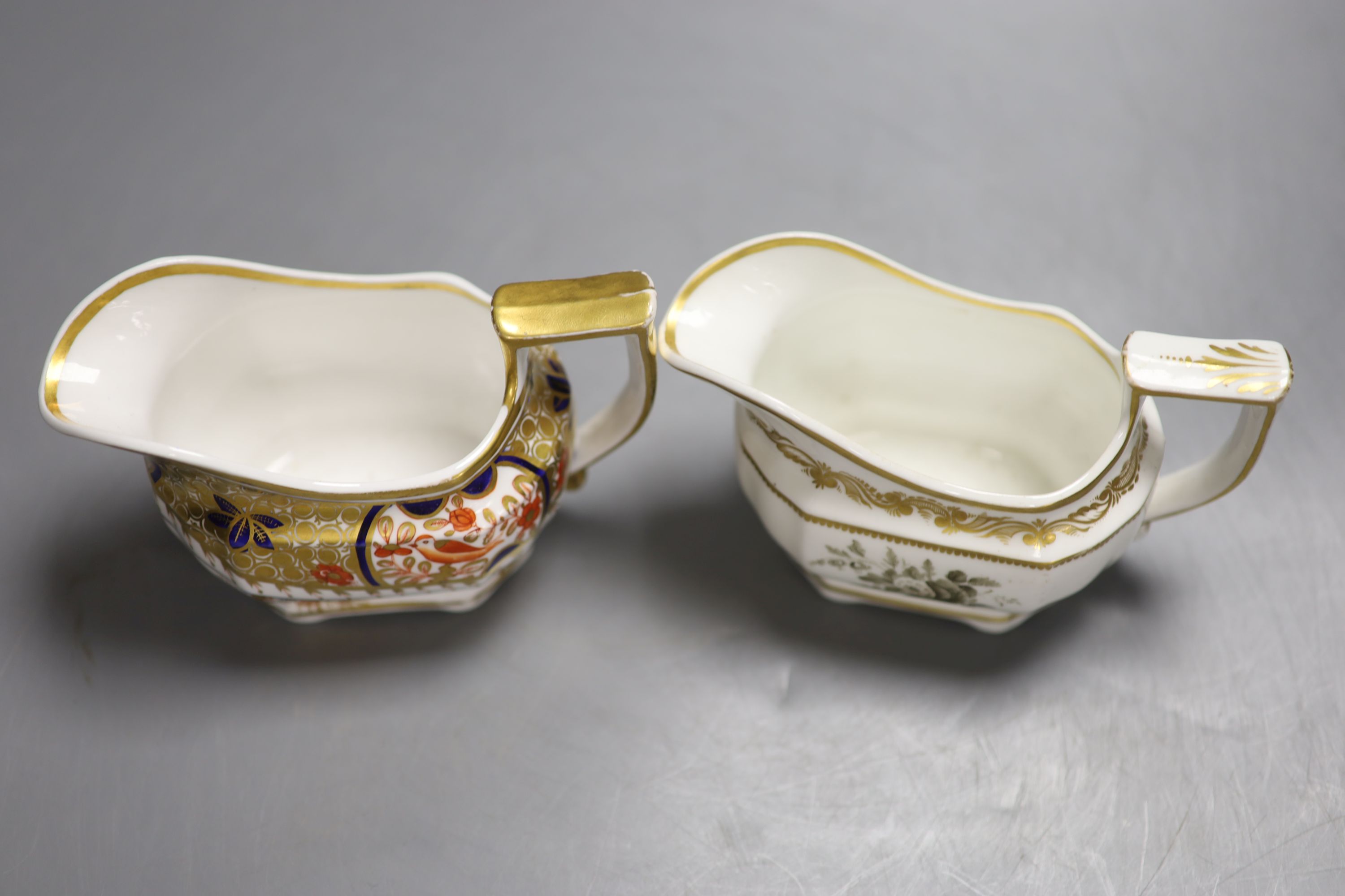 A Spode cream jug painted with Imari pattern 1495, and a Spode cream jug painted with sepia - Image 3 of 4