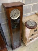 A Synchronome electric mahogany cased pendulum master clock, height 127cm together with a slave