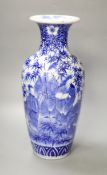 A Japanese blue and white vase, height 40cm