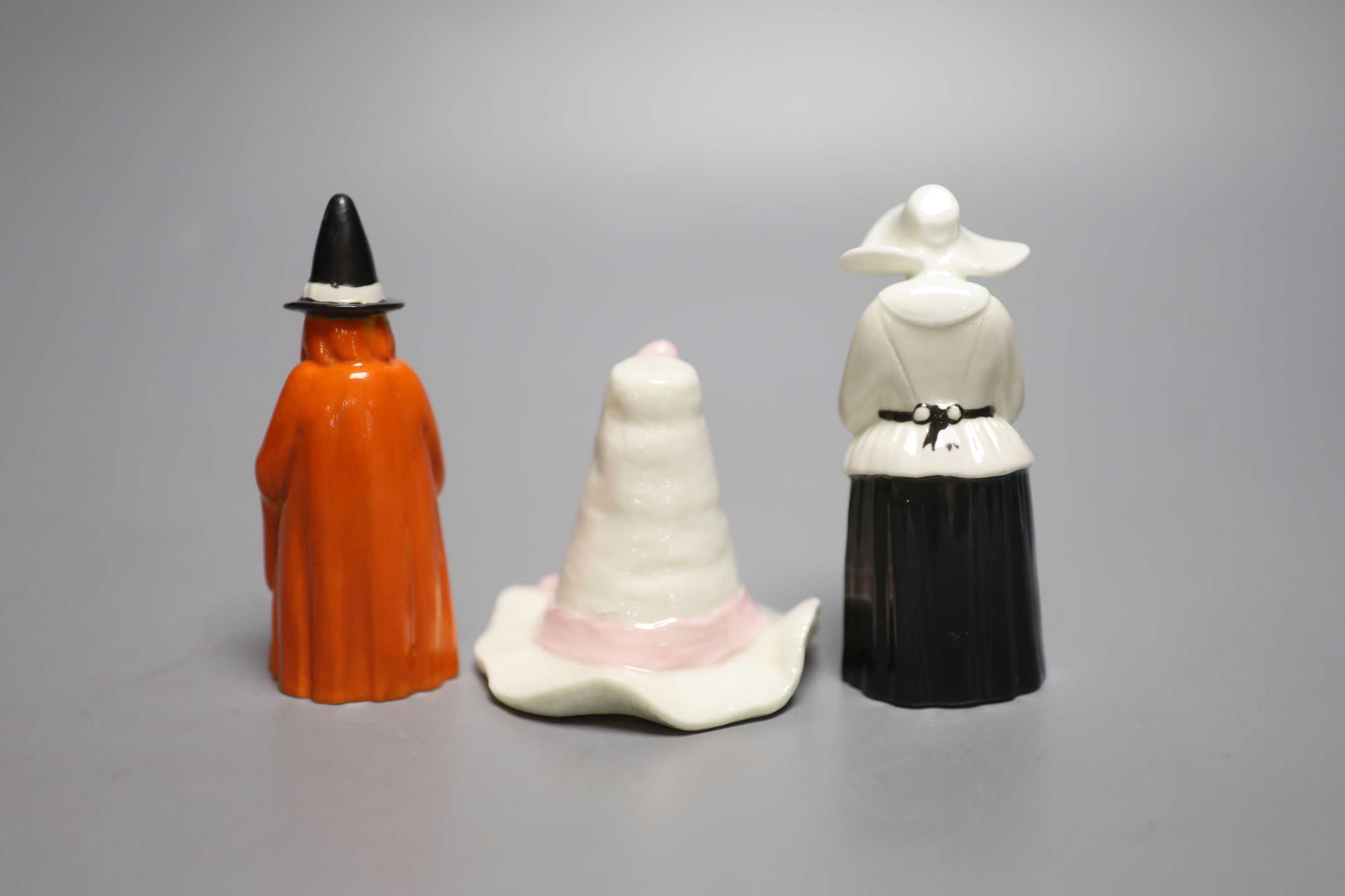 A Royal Worcester candlesnuffer of the Witch, date mark 1924, a Royal Worcester Hat, date mark - Image 2 of 3