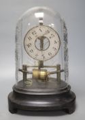 A Bulle electric mantel timepiece, with cut glass dome, overall height 38cm