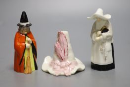A Royal Worcester candlesnuffer of the Witch, date mark 1924, a Royal Worcester Hat, date mark