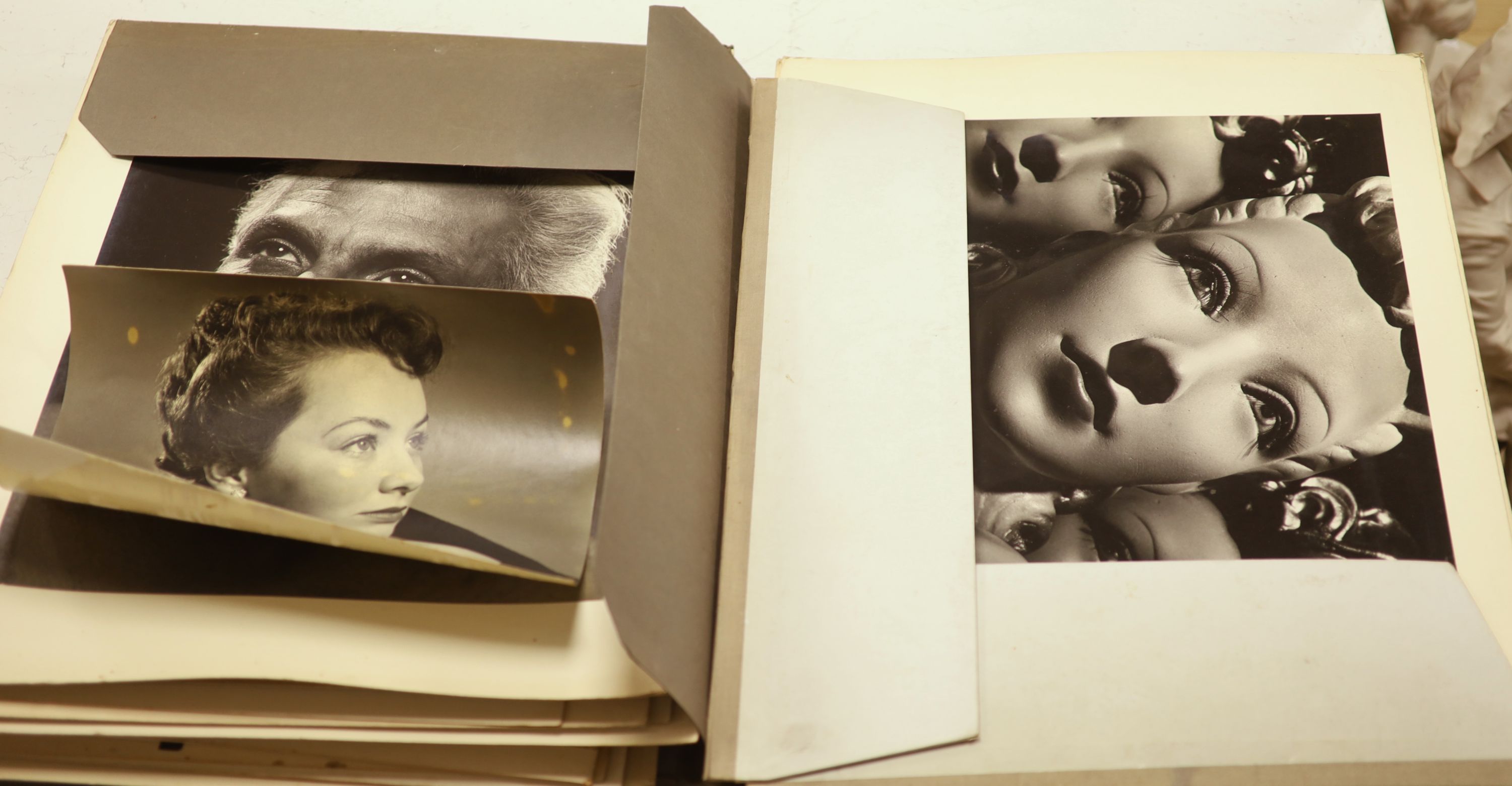 Two photo portfolio's by Daphne Rice, 1950's, portrait and abstract