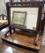 A 19th century mahogany dressing table mirror, width 52cm, depth 29cm, height 46cm