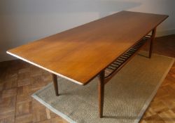 A teak Kofod Larsen for 'G' plan large coffee table, width 160cm, depth 58cm, height 46cm