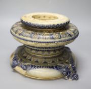 Two sections of Martin Brothers stoneware stand, unsigned, diameter 26cmCONDITION: The base