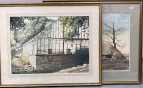 A.N. Sargant, watercolour, Thatched cottage, signed and dated 1972, 42 x 53cm and a watercolour of a