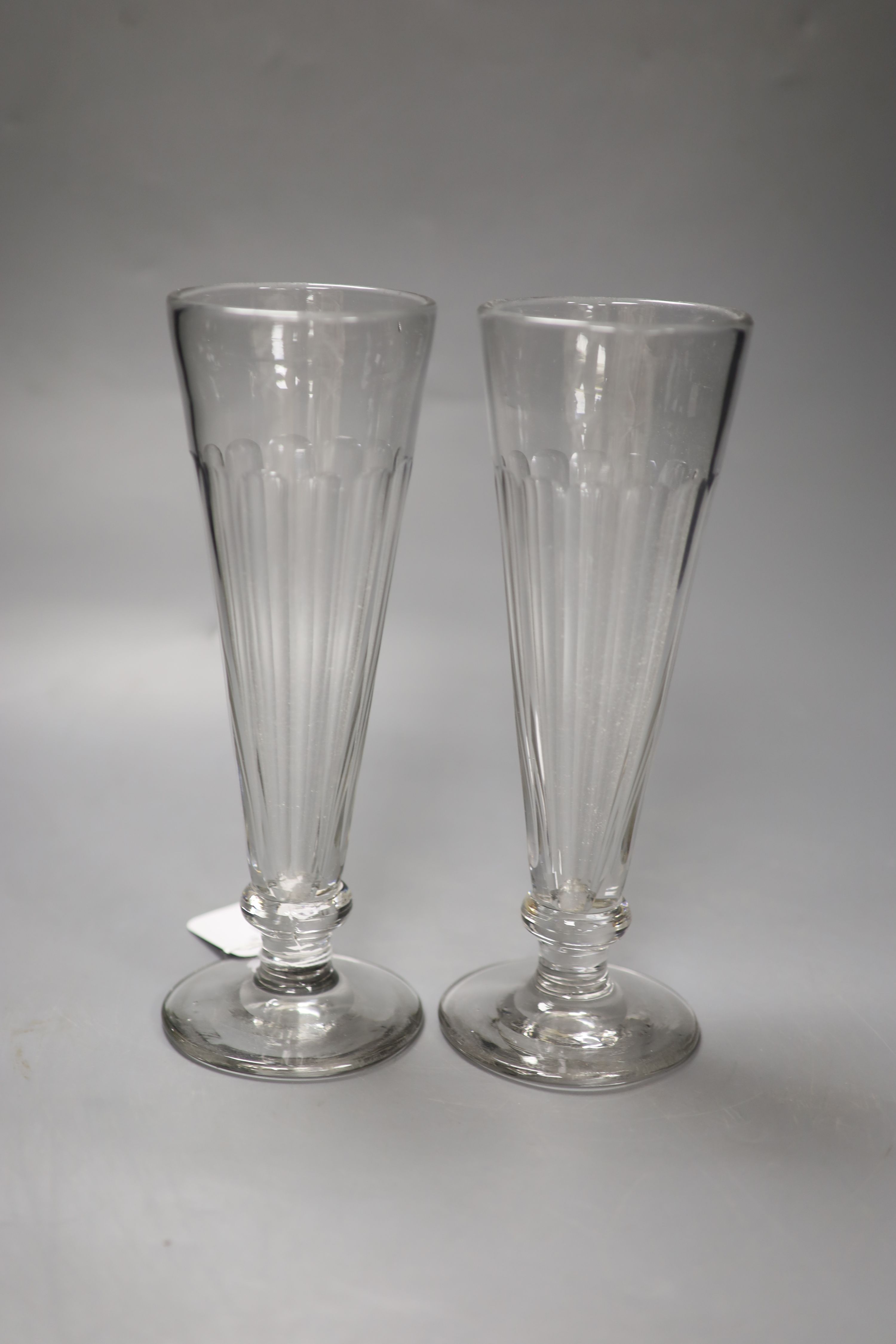 A pair of panel-cut ale flutes, 24cm high and a Beswick bay stallion - Image 4 of 4