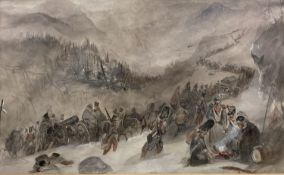 George Bryant Campion (1796-1870), 'Napoleon's Army Crossing the Alps', signed and inscribed under