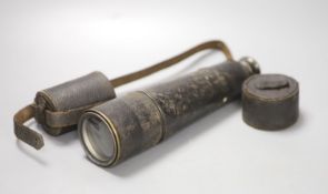 A Victorian leather cased telescope (a.f)