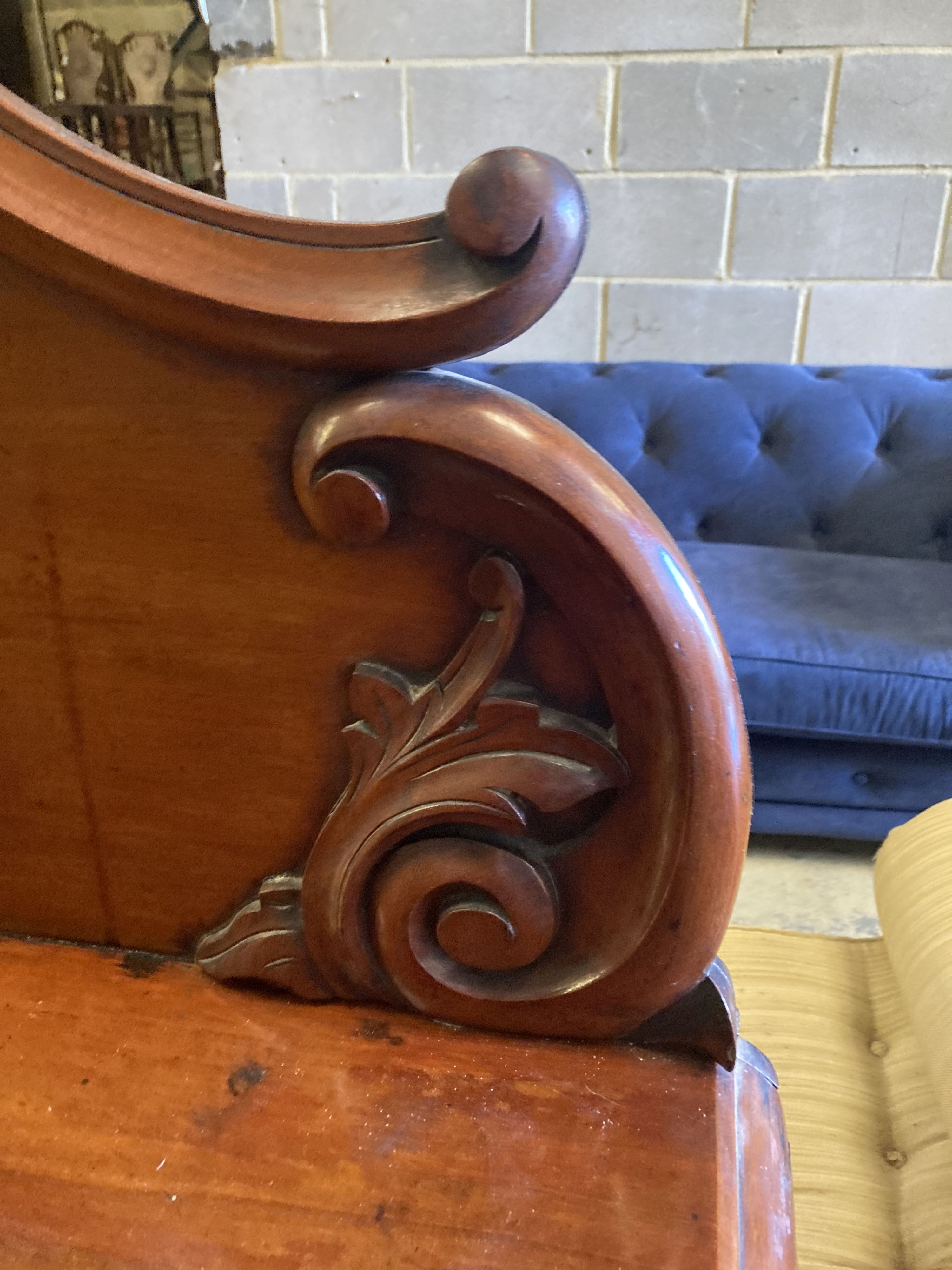 A Victorian carved mahogany sideboard fitted drawers and cupboard, length 150cm, depth 56cm, - Image 2 of 6