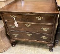 A small 18th century style chest, American walnut, width 70cm, depth 48cm, height 68cm