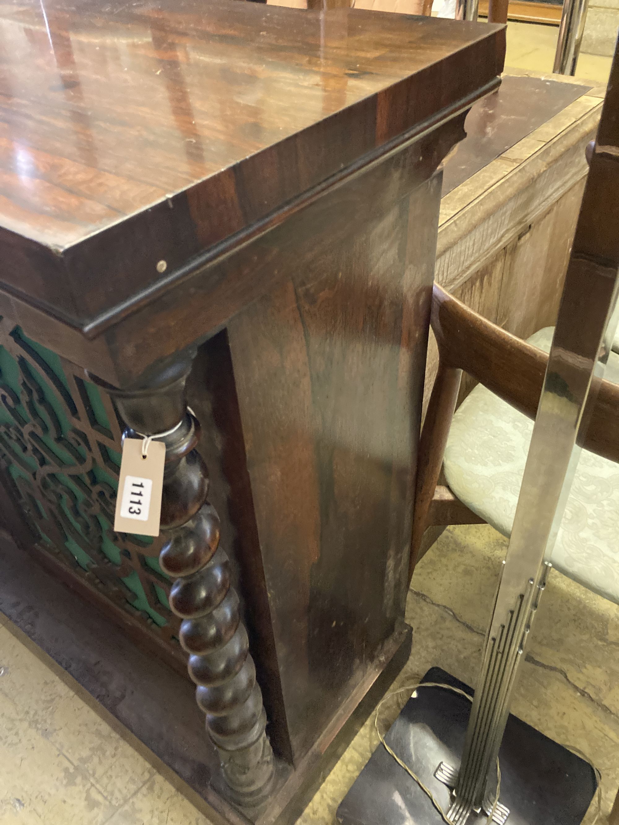 An early Victorian rosewood three door side cabinet, width 204cm depth 46cm height 102cm - Image 3 of 5