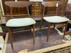 Harry Ostergaard for Randers Mobelfabrik. A set of six teak dining chairs, width 49cm, depth 44cm,