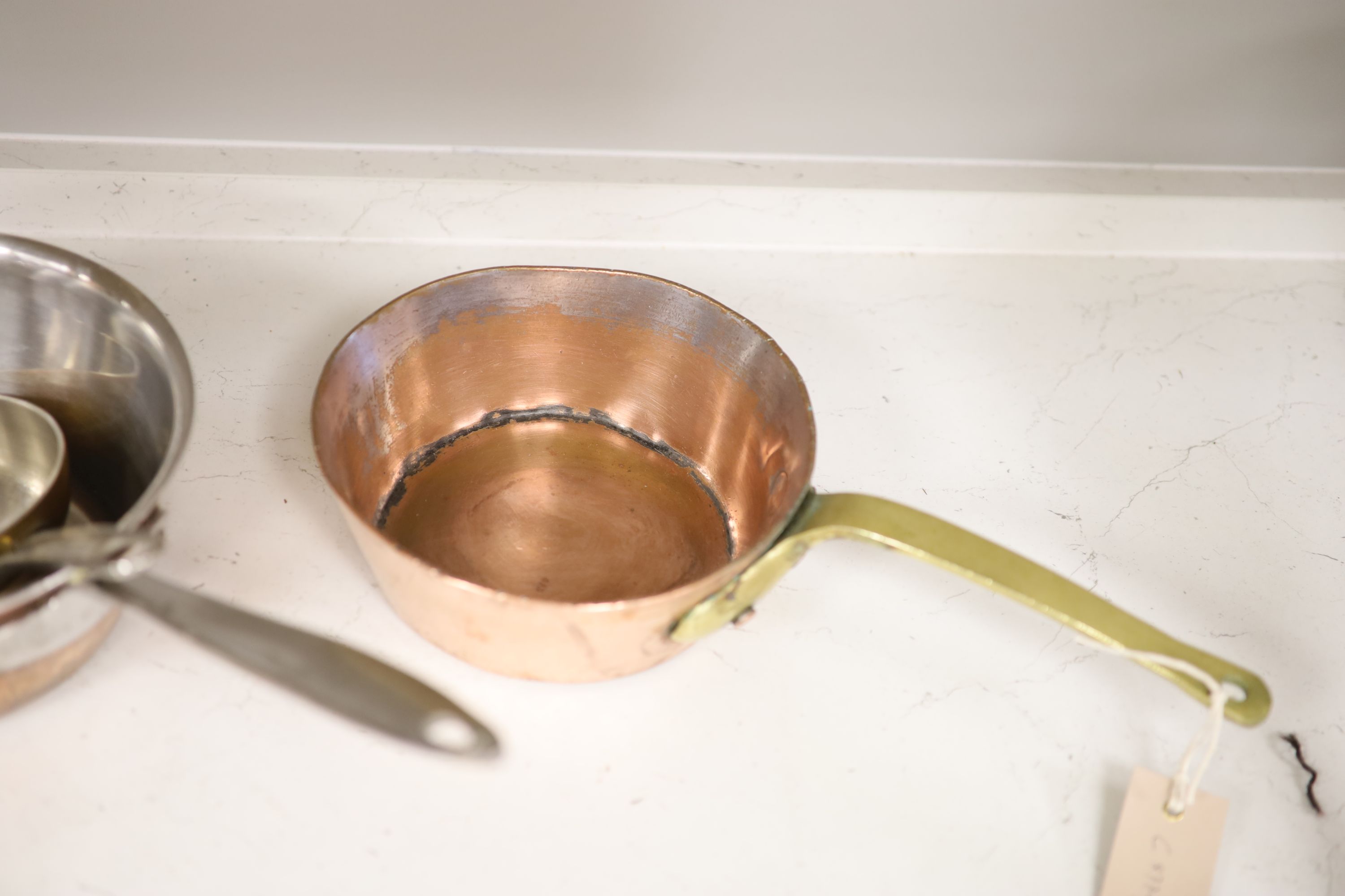 Four French copper pans - Image 4 of 4