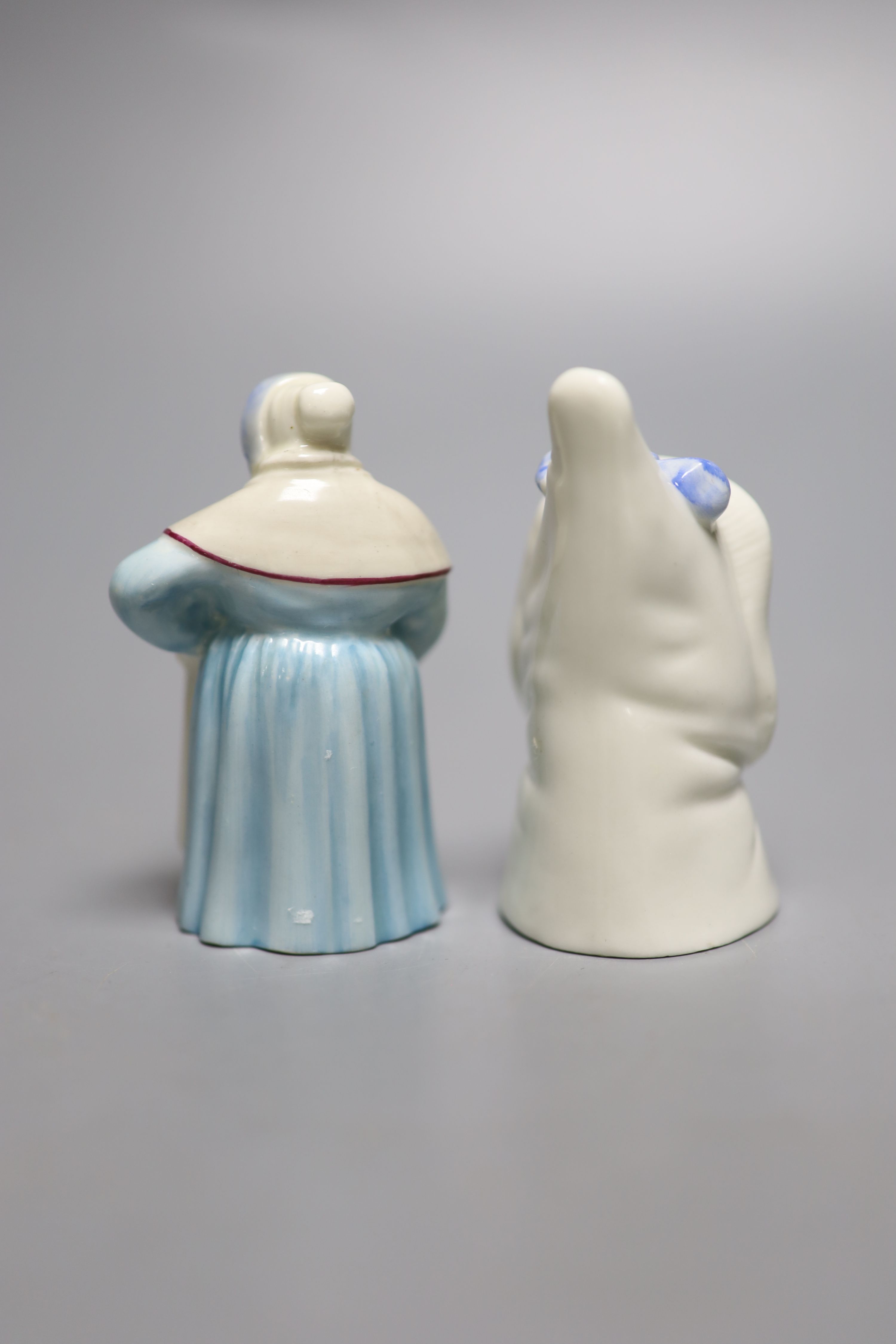 A Royal Worcester candlesnuffer of Mrs Caudle, date mark 1919 and a candlesnuffer of the French - Image 2 of 3