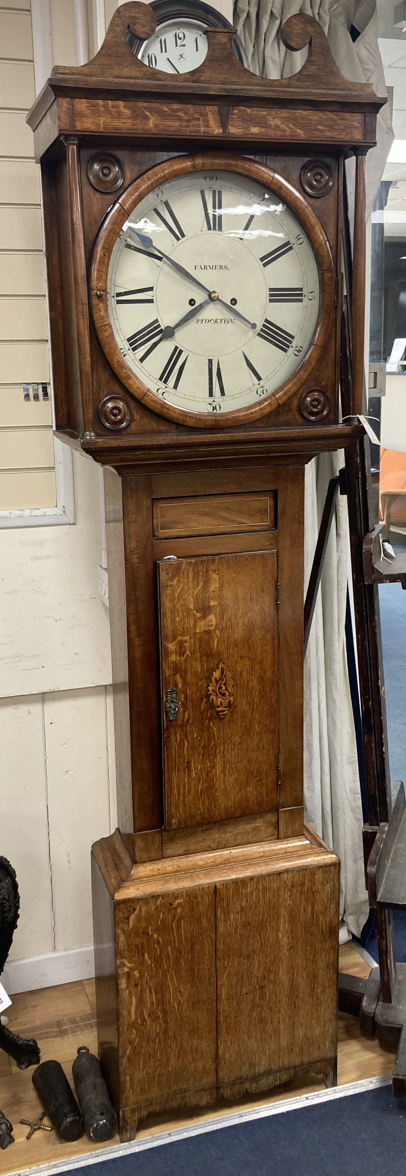 A Victorian oak longcase clock, height 226cm