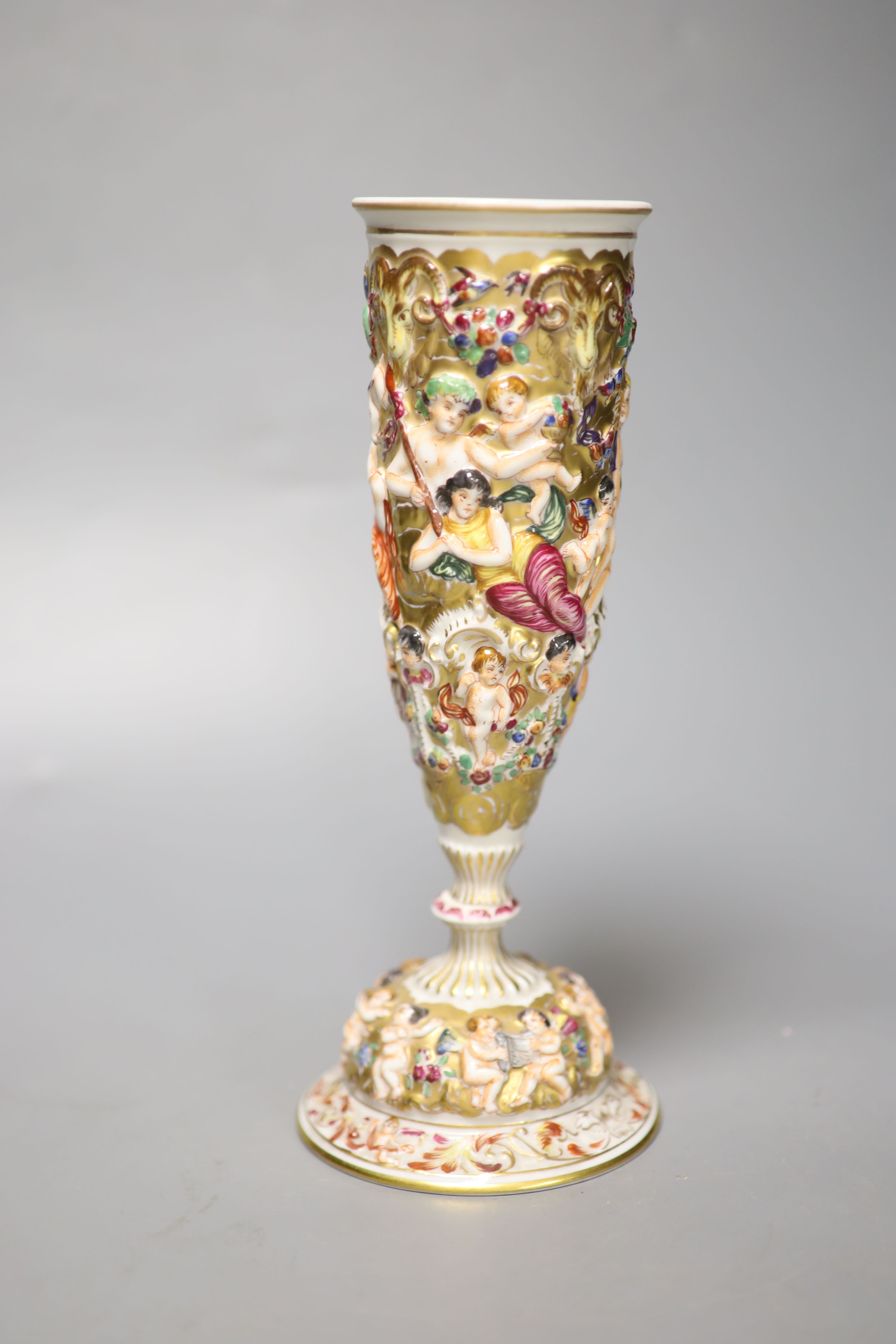 A 19th century Naples pedestal vase, height 24cm - Image 3 of 6