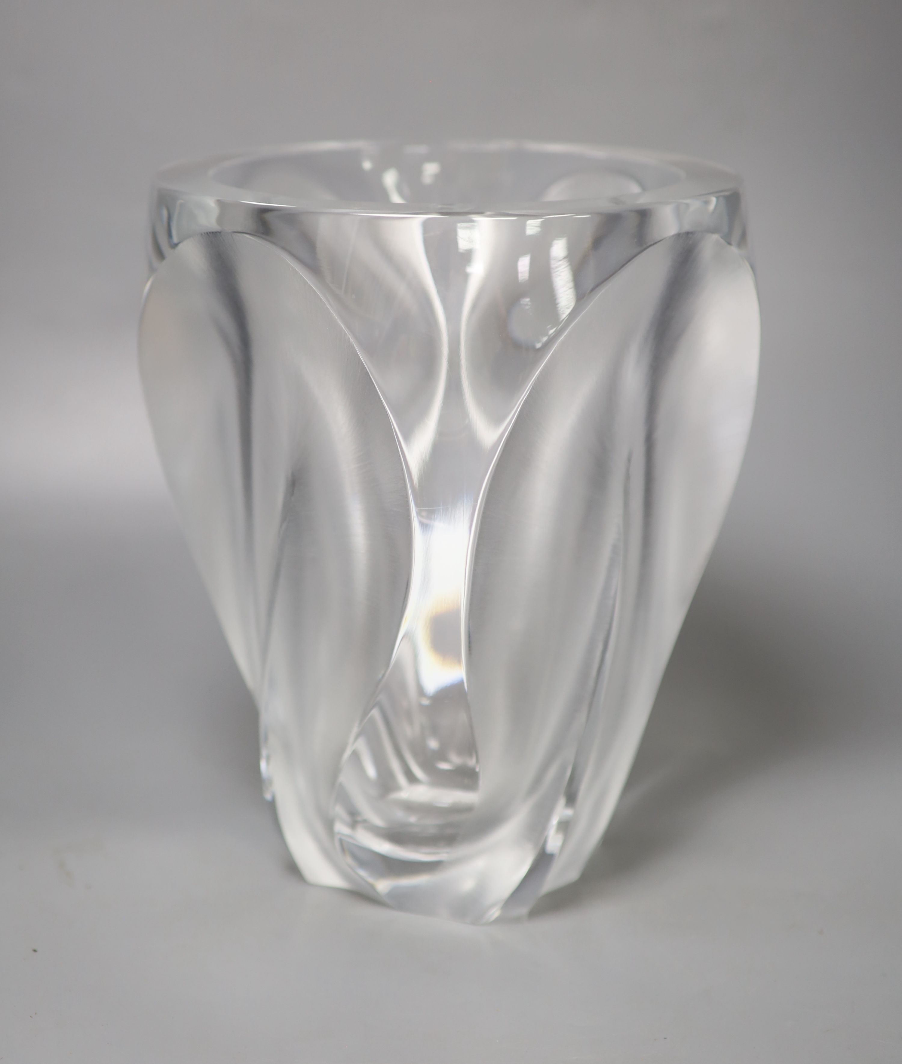 A Lalique France glass vase, height 26.5cm
