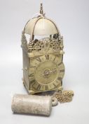 A 19th century brass lantern clock