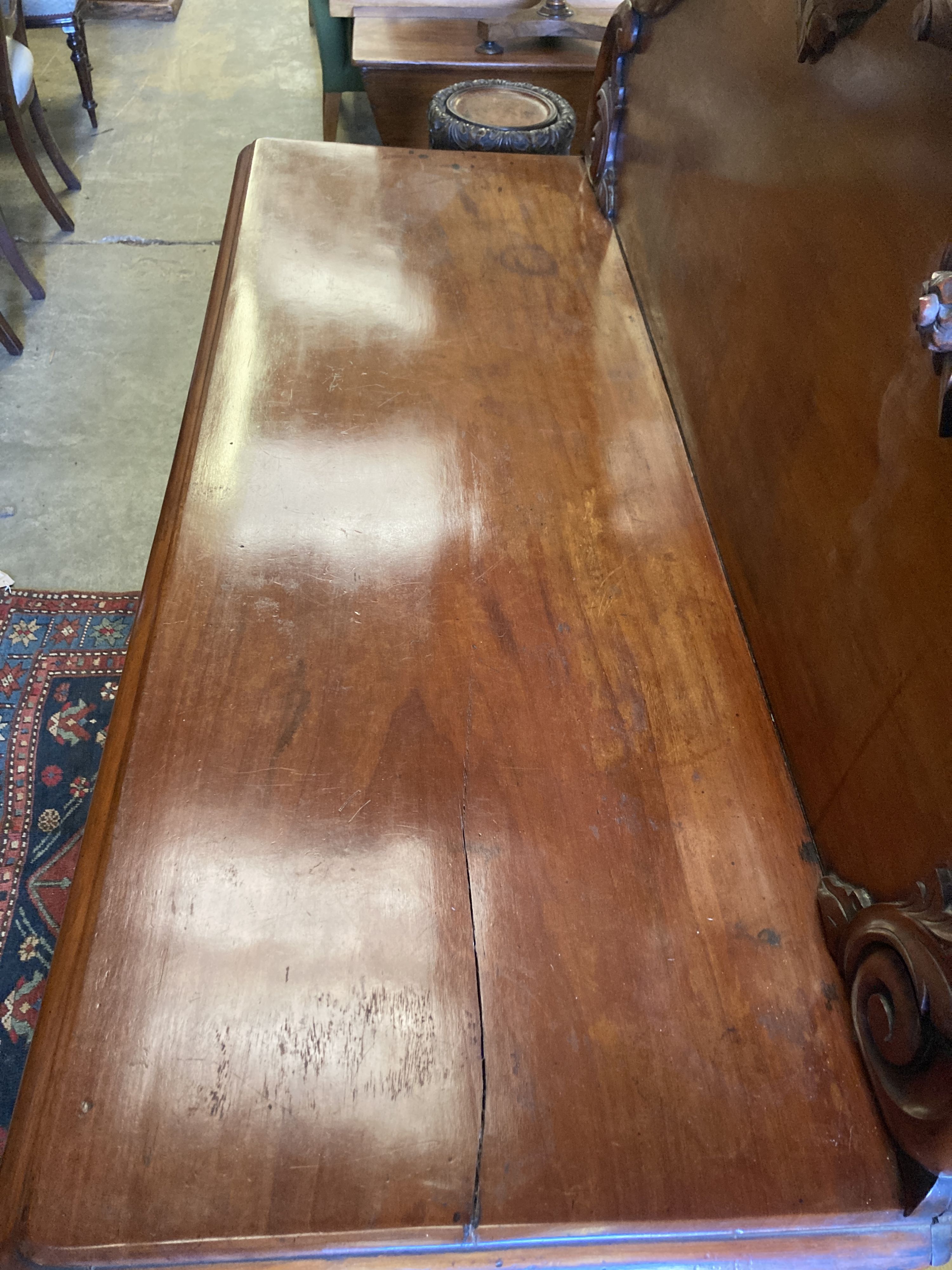 A Victorian carved mahogany sideboard fitted drawers and cupboard, length 150cm, depth 56cm, - Image 5 of 6