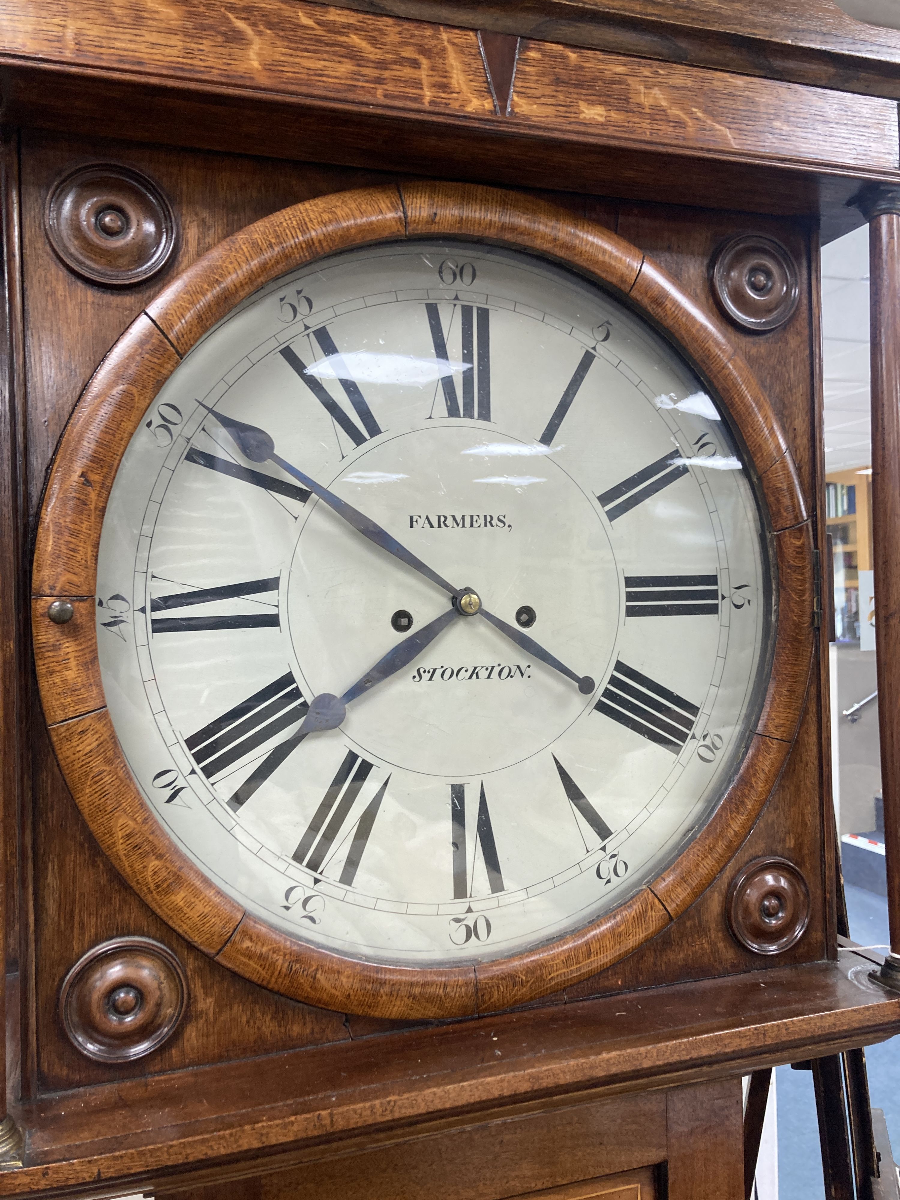 A Victorian oak longcase clock, height 226cm - Image 2 of 5