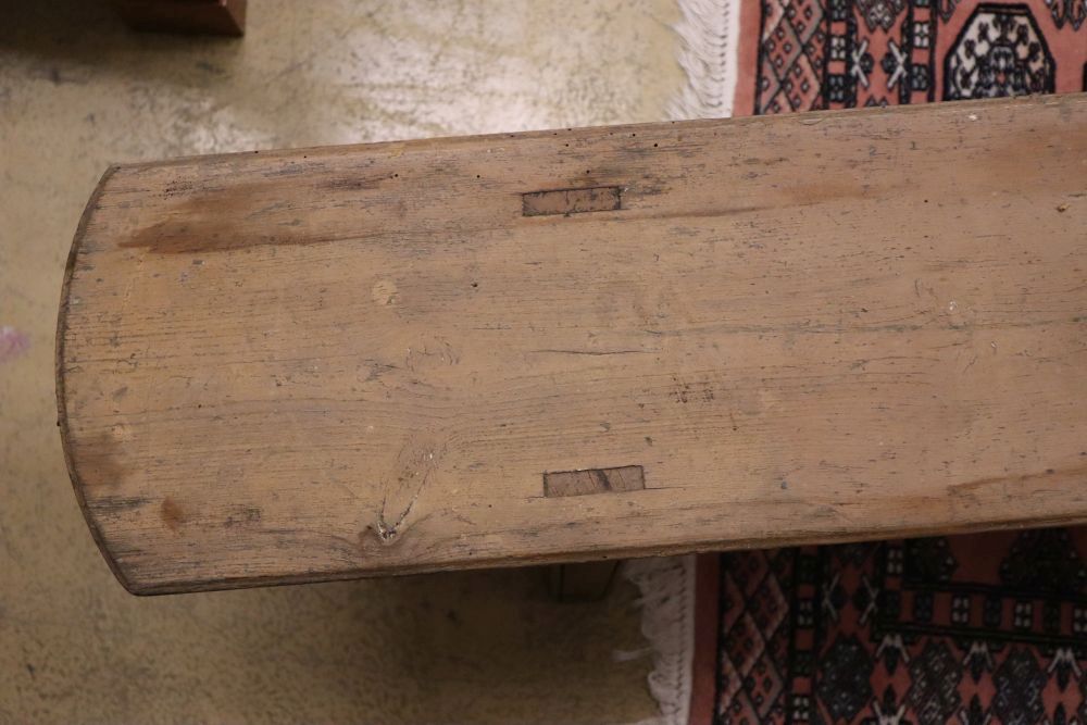 A French provincial painted six leg bench seat, length 259cm, height 44cm - Image 3 of 3