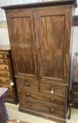 A Victorian mahogany linen press, formerly part of a larger wardrobe, width 112cm depth 66cm