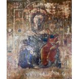 Russian School, tempera on panel, Icon of the Virgin and Child, 31 x 26cm