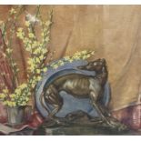 Louise Gillett, watercolour, 'The bronze hound', signed and dated 1931, 32 x 33.5cm.