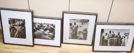 George Rodger, 4 contemporary photographs of Africans, largest 36 x 25cm