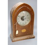 A Bulle inlaid mahogany electric mantel clock, height 39cm