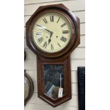 A 19th century American wall clock, height 80cm