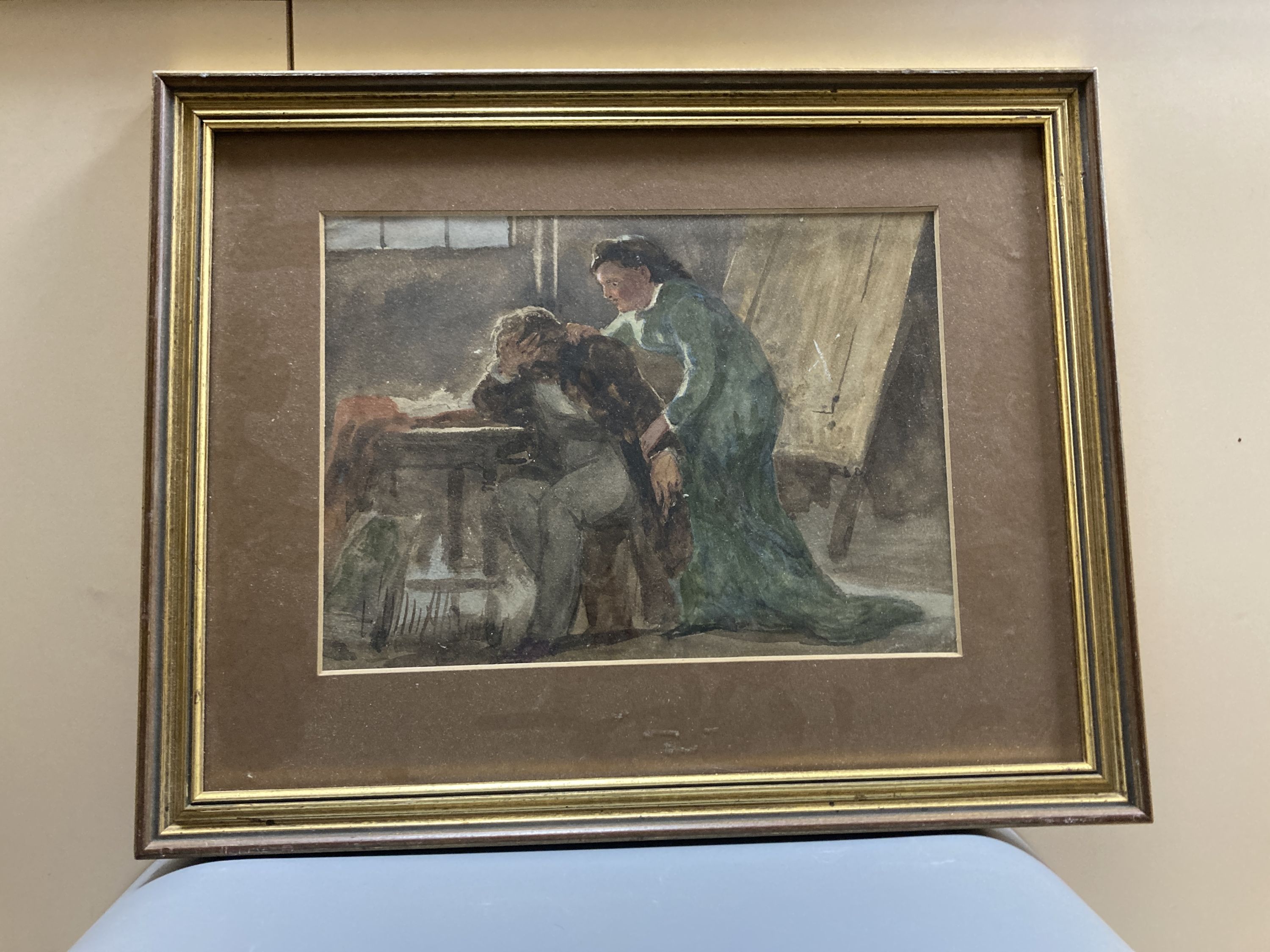 John Absolon, (1815-1895), watercolour, 'Rejected', signed, 18 x 25cm - Image 2 of 4