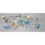 A mixed group of enamelled jewellery including an early 20th century silver heart pendant, 39mm