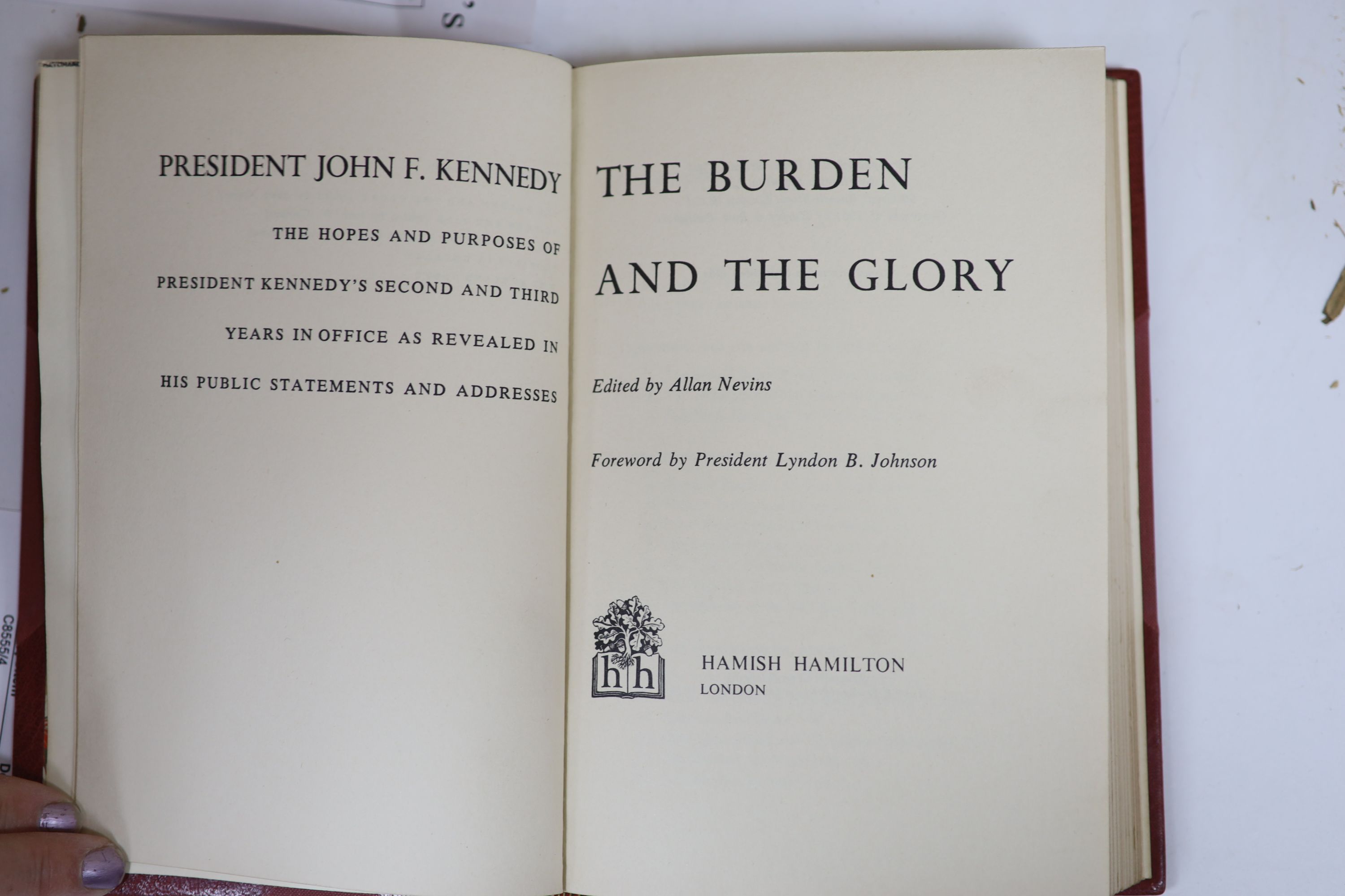 FINE BINDINGS: Kennedy (John.F), Profiles in Courage, London, Hamish Hamilton, 1965, The Burden - Image 2 of 3