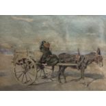Anton Van Anrooy (1870-1949), watercolour, Palermo donkey cart, signed with letter from the artist