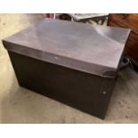 A rectangular brown leather trunk, length 70cm, depth 50cm, height 40cm