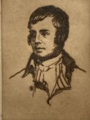 Robert Houston, drypoint etching, Portrait of Burns?, signed in pencil, 14 x 10cm signed in