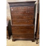 A George III mahogany chest on chest, width 110cm, depth 58cm, height 186cm